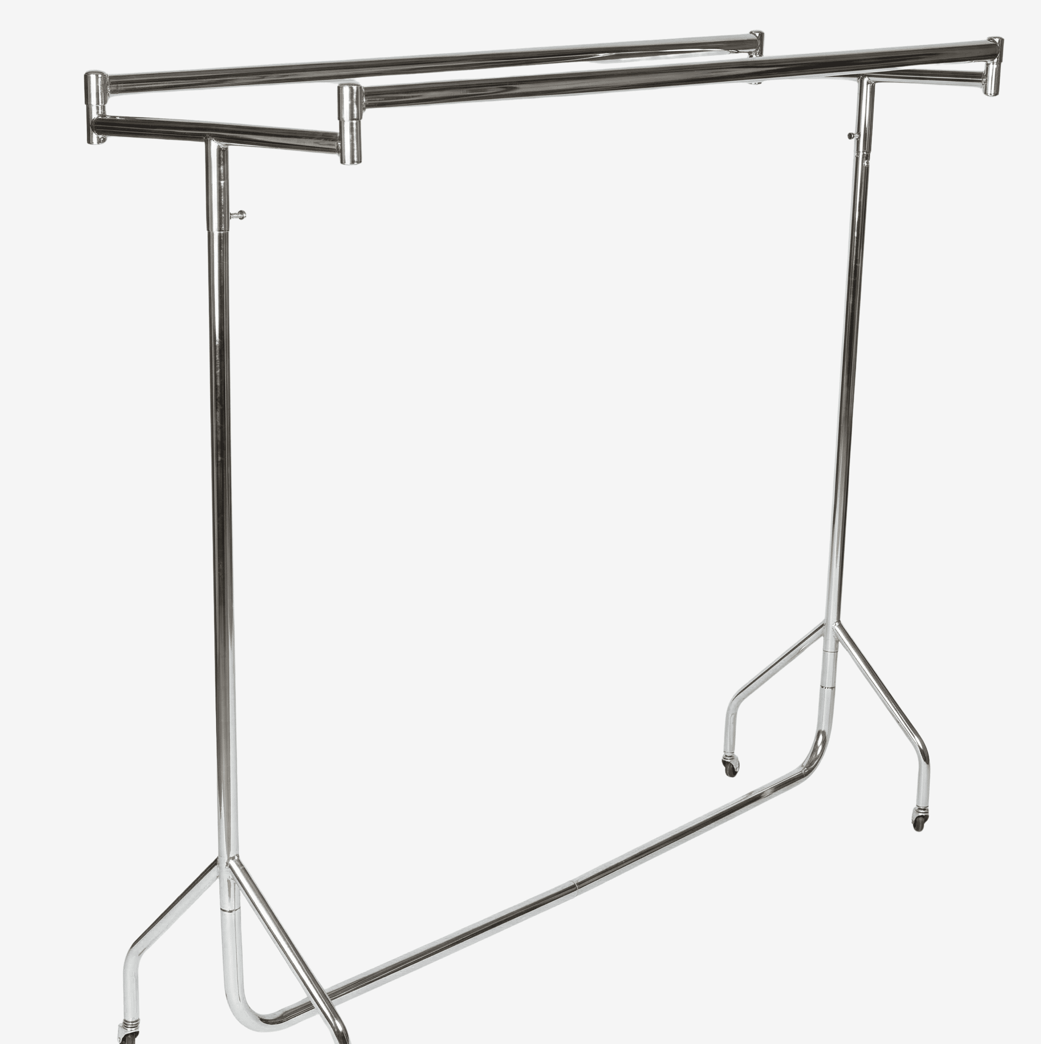 Chrome Double Clothes Rail on Wheels