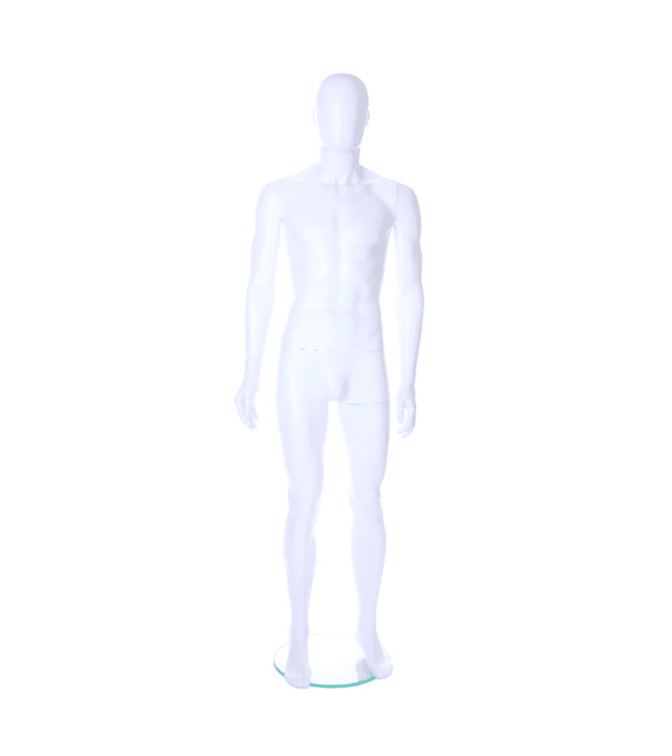 White Egghead Male Mannequin with ears 205410 A